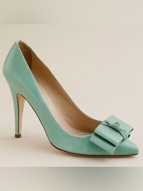 J. Crew Mint Green Vic Bow Pumps